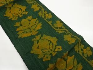 手織り紬草花模様織出し名古屋帯